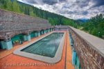 The Cave and Basin Historic Site at the base of Sulphur Mountain in Banff National Park in Alberta, Canada has become a popular tourist attraction, especially the reflection pool and its history.