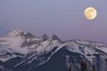 Photo: Scenic Large Full Moon Winter Banff National Park