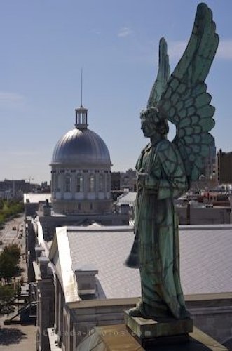 Photo Angel Statue Old Montreal Chapel