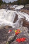 Photo: Fall Leaf Display Sand River Waterfall