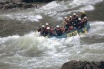 A popular sport on the Fraser River in British Columbia is white water rafting.