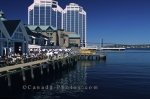 A sunny day and blue skies at the Halifax Waterfront, Halifax, Nova Scotia, Canada, North America.