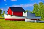 Photo: Hecla Village Red Shed With Boats Lake Winnipeg Manitoba