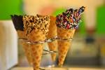Photo: Chocolate dipped waffle ice cream cones