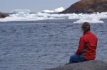 Photo: Woman Iceberg Watching Newfoundland Canada