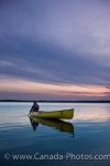 Photo: Woman Sunset Canoeing Lake Audy Riding Mountain National Park Manitoba