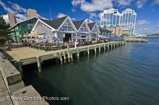 Along the waterfront of the Halifax harbour in Nova Scotia, Canada you will find an assortment of restaurants.