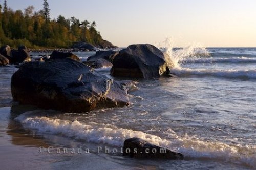 Photo: Beach Boulders Katherine Cove Lake Superior