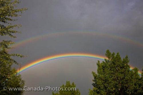 Photo: Double Rainbow Prairie Thunderstorm Regina City Saskatchewan