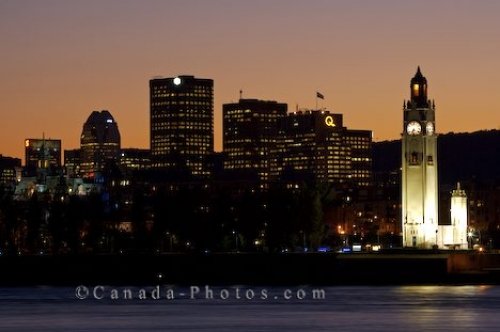 Photo: Downtown Montreal Sunset Skyline St Lawrence River Quebec