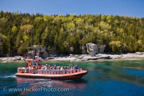 Photo: Flowerpot Island Zodiac Passengers Fathom Five National Marine Park