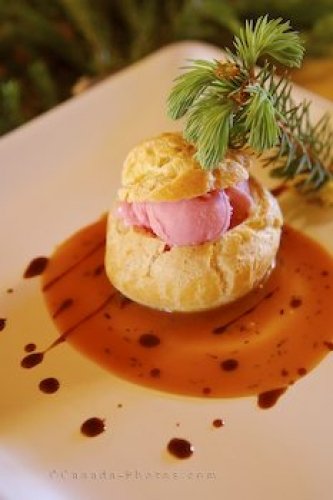 Photo: Gourmet Dessert Preparation Fishing Lodge Labrador
