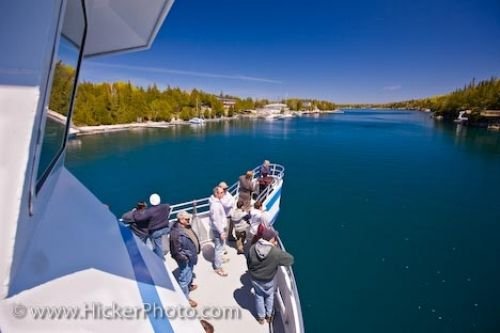 Photo: Great Blue Heron Boat Tour Passengers Lake Huron Ontario