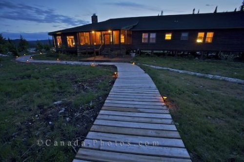 Photo: Labrador Fishing Lodge Boardwalk Night Lights