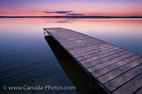 Photo: Lake Audy Wharf At Sunset Riding Mountain National Park