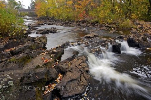 Photo: Restoule River Autumn Waterfall Restoule Ontario