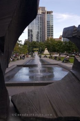 Photo: Square Victoria Fountain Montreal Quebec