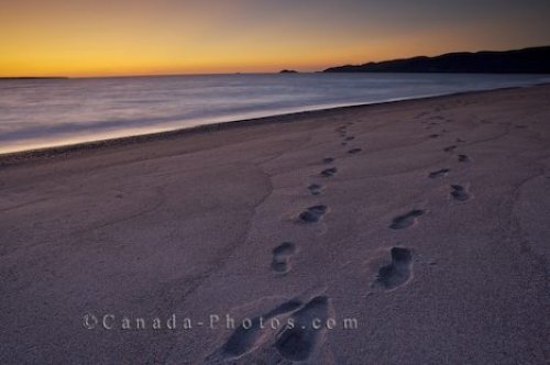 Photo: Sunset Beach Footprints Lake Superior Ontario