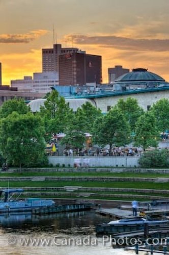 Photo: The Forks Market Marina Sunset Winnipeg City Manitoba