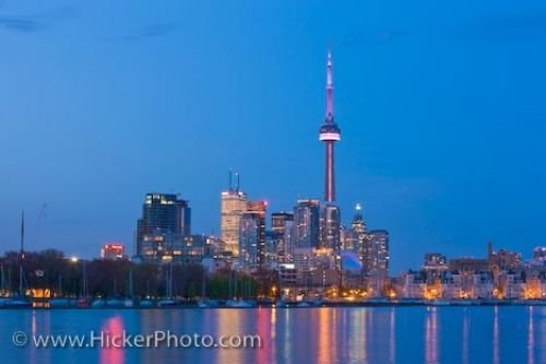 Photo: Toronto City Dusk Skyline Reflections Ontario Canada