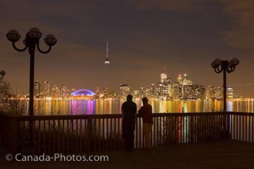 Photo: Toronto City Romantic Night Skyline Centre Island Ontario
