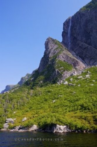 Photo: Western Brook Pond Waterfall Newfoundland Canada