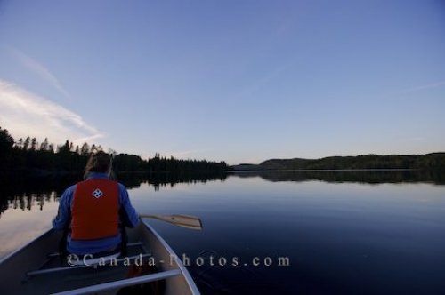 Photo: Whitefish Lake Sunset Canoeing Scenery Algonquin Provincial Park