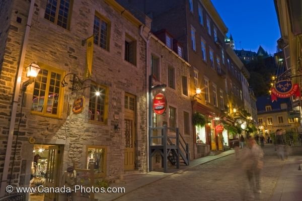 Photo: Blue Hour Lights Old Quebec Canada