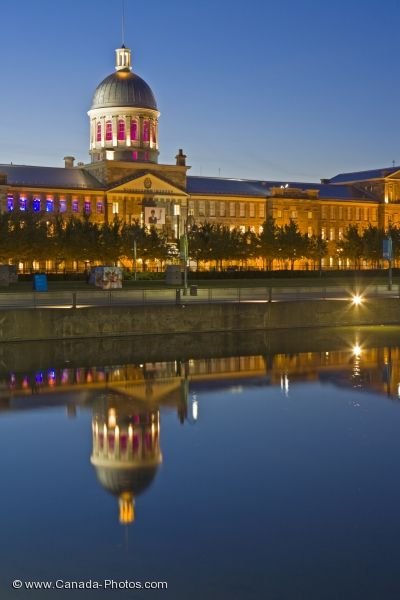 Photo: Bonsecours Market Dusk Reflections Old Montreal Quebec