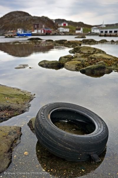 Photo: Ocean pollution car tire