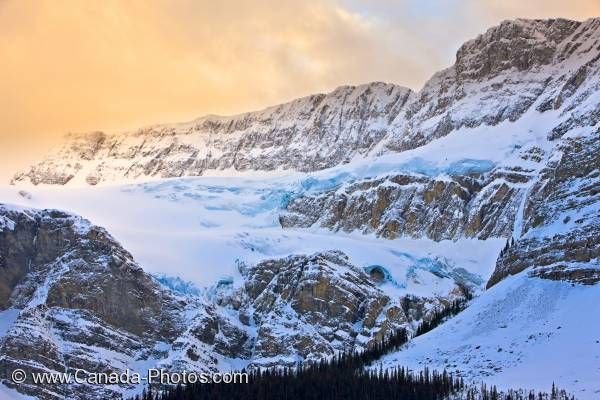 Photo: Hanging Crowfoot Glacier Sunset Clouds Winter