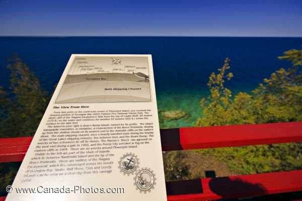 Photo: Flowerpot Island Light Station Sign Fathom Five National Marine Park