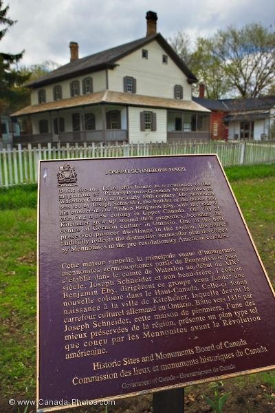 Photo: Information Sign Joseph Schneider Haus Kitchener Ontario