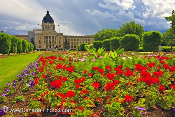 Photo: Legislative Building Flower Gardens Regina City Saskatchewan