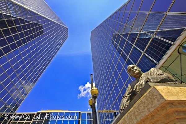 Photo: Frederick W Hill Mall Towers Statue Regina