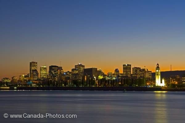 Photo: Montreal City Old Port Skyline Dusk
