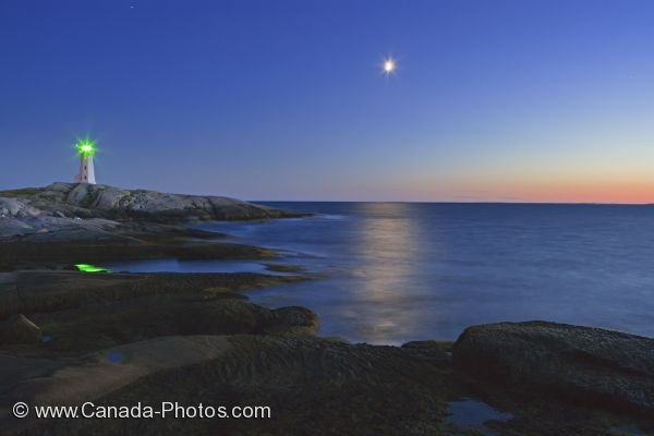 Photo: Peggys Cove Lighthouse Blue Hour St Margarets Bay