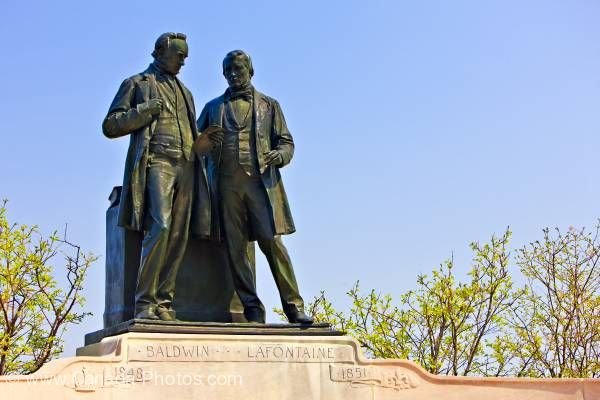 Photo: Statue of Robert Baldwin Sir Louis-Hippolyte Lafontaine grounds of Parliament Hill City of Ottawa